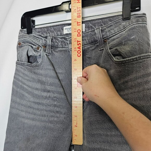 Abercrombie & Fitch‎ Women's 90s Straight Ultra High Rise Jeans 28/6 Long Gray - Picture 9 of 16